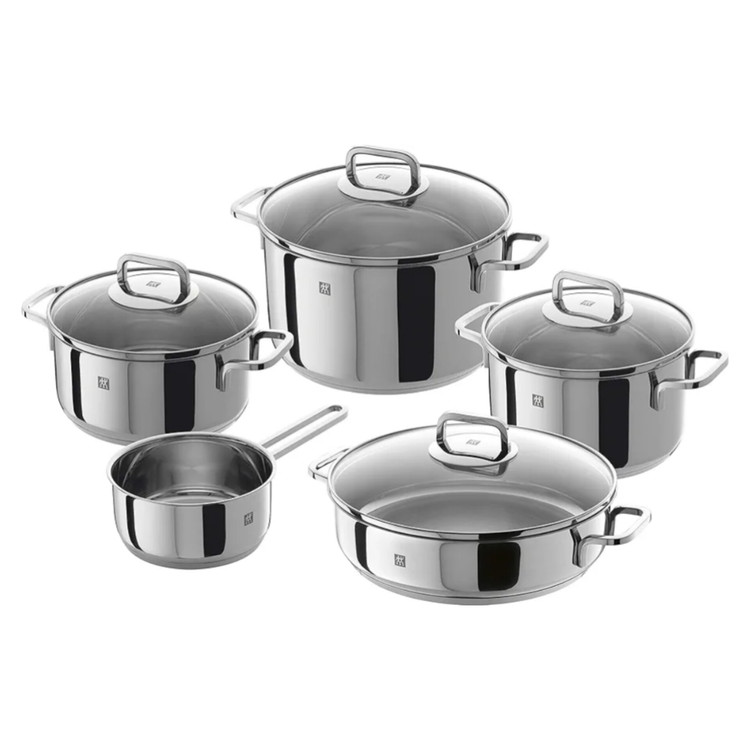 سرویس قابلمه استیل 9پارچه زولینگ کوادرو آلمان ،مدل تابه دار ZWILLING Quadro